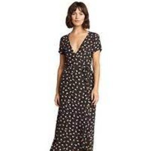Billabong midi length wrap dress black floral M